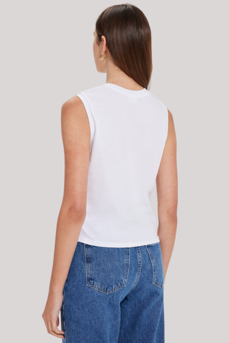 Goldie -  Organic Crop Tee - WHITE
