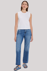 Goldie -  Organic Crop Tee - WHITE