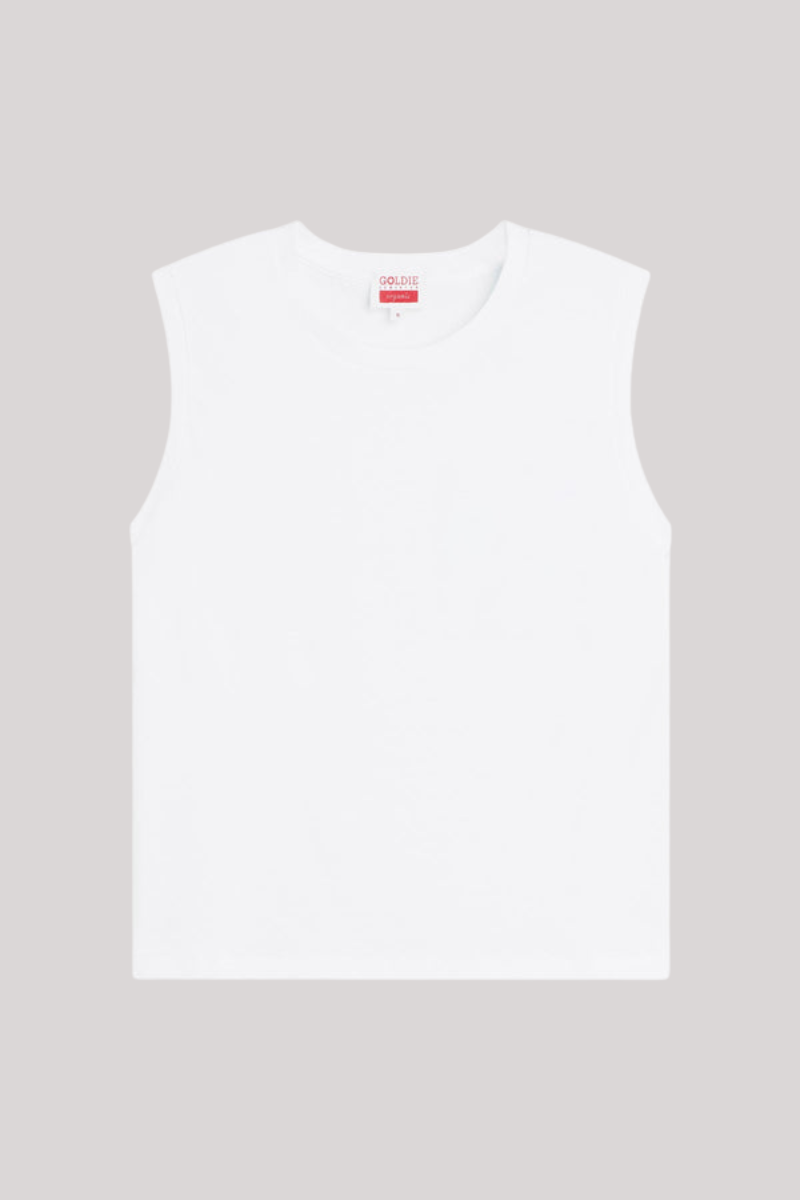 Goldie -  Organic Crop Tee - WHITE
