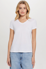 Goldie - Organic Vee Neck Boy tee - WHITE