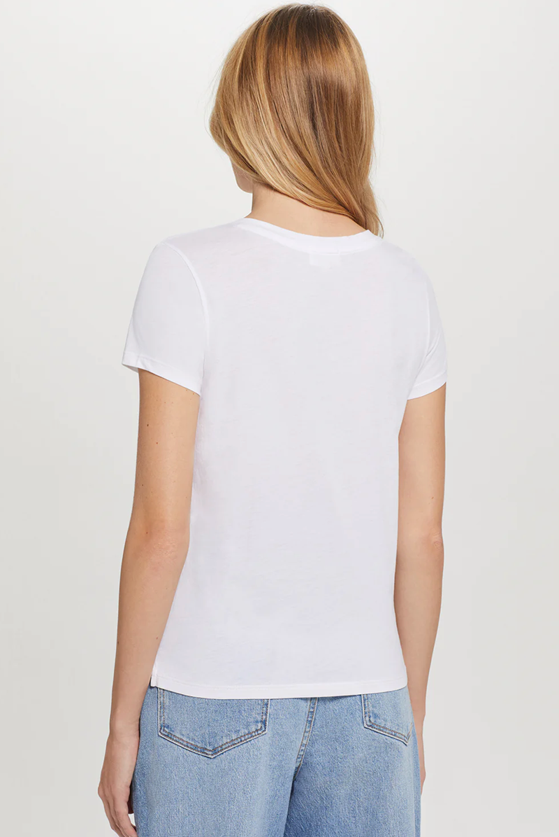 Goldie - Organic Vee Neck Boy tee - WHITE