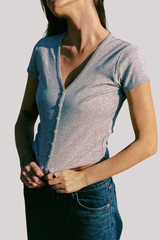 Goldie - Pointelle Ellie Cropped Cardigan - GRAYHTHR
