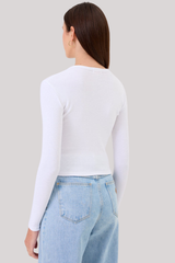 Goldie - Rib Crop V Card - WHITE