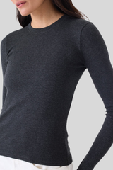 Goldie - Rib Long Sleeve Tee - CHARHEAT