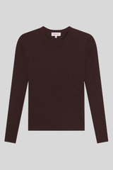 Goldie - Rib Long Sleeve Tee - COFFEE