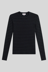Goldie - Rib Stripe Long Sleeve Tee - BLKCHAHE