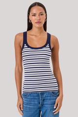 Goldie - Rib Stripe Tank - WHITENVY