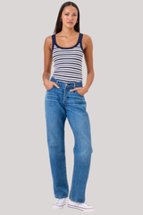 Goldie - Rib Stripe Tank - WHITENVY