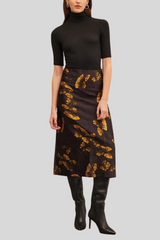 Goldie - Ribbed Half-Sleeved Turtleneck - BLACK