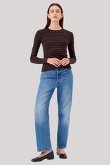Goldie - Ribbed Long Sleeve Tee - COFFEBLK