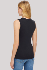 Goldie - Ribbed Sleeveless Tee - BLACK