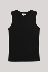 Goldie - Ribbed Sleeveless Tee - BLACK
