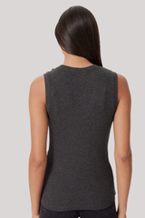 Goldie - Ribbed Sleeveless Tee - CHARHEAT