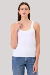 Goldie - Ribbed Tank - WHITE