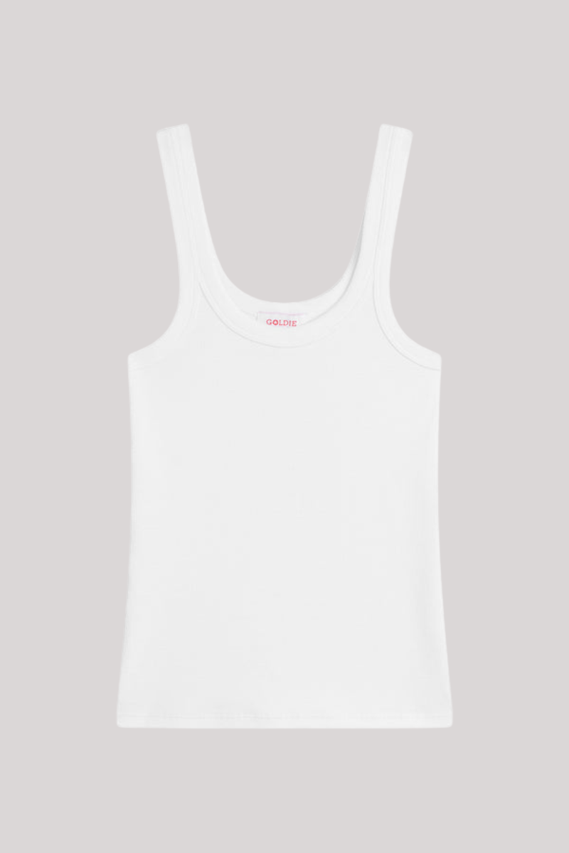 Goldie - Ribbed Tank - WHITE