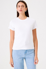 Goldie - Short Sleeve Fine Terry Tee - WHITE
