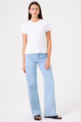 Goldie - Short Sleeve Fine Terry Tee - WHITE