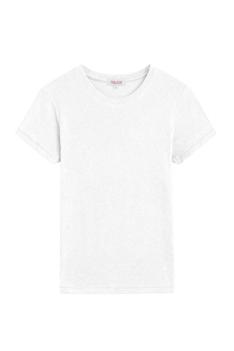 Goldie - Short Sleeve Fine Terry Tee - WHITE
