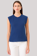 Goldie - Signature Slub Cap Sleeve Boy Tee - ESTBLUE