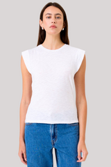 Goldie - Signature Slub Cap Sleeve Boy Tee - WHITE