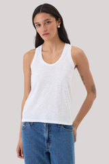 Goldie - Signature Slub Racerback Tank - WHITE