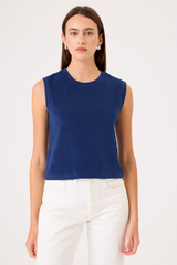 Goldie - Terry Sleeveless  Crop Tee - ESTBLUE