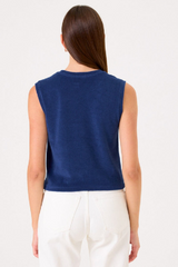 Goldie - Terry Sleeveless  Crop Tee - ESTBLUE