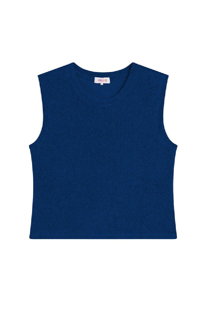 Goldie - Terry Sleeveless  Crop Tee - ESTBLUE