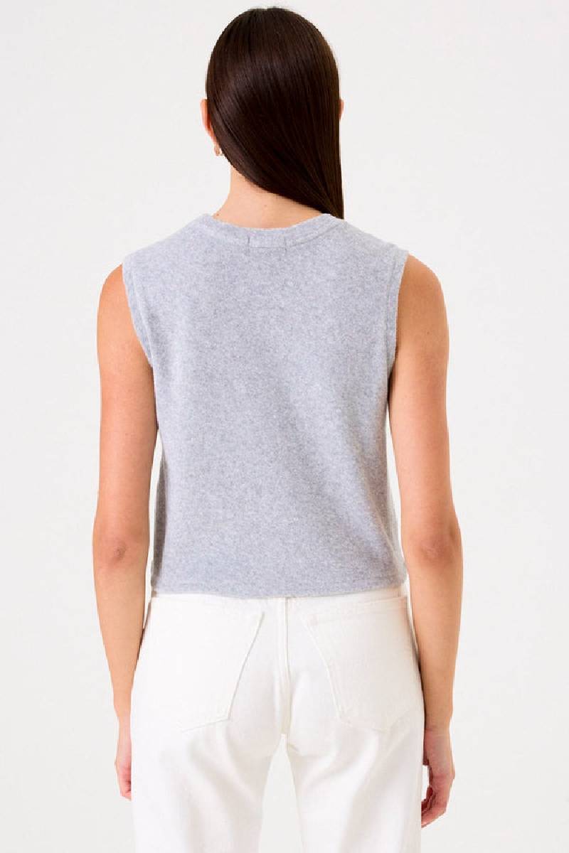 Goldie - Terry Sleeveless  Crop Tee - GRAYHEAT