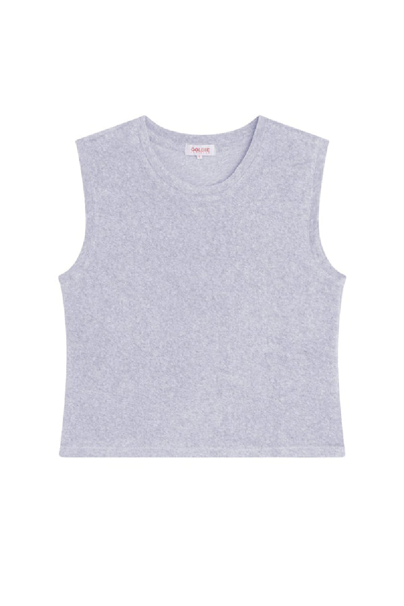 Goldie - Terry Sleeveless  Crop Tee - GRAYHEAT