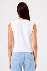 Goldie - Terry Sleeveless  Crop Tee - WHITE
