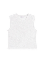 Goldie - Terry Sleeveless  Crop Tee - WHITE