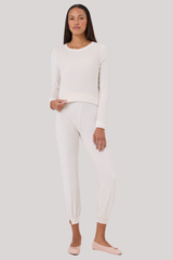 Goldie - Velour Crop Sweatshirt - WHTSAND