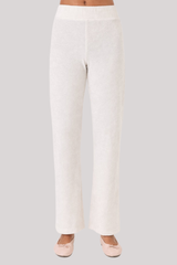 Goldie - Velour Flare Pant - WHTSAND