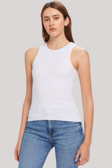 Goldie - Wide Rib Crew Tank - WHITE