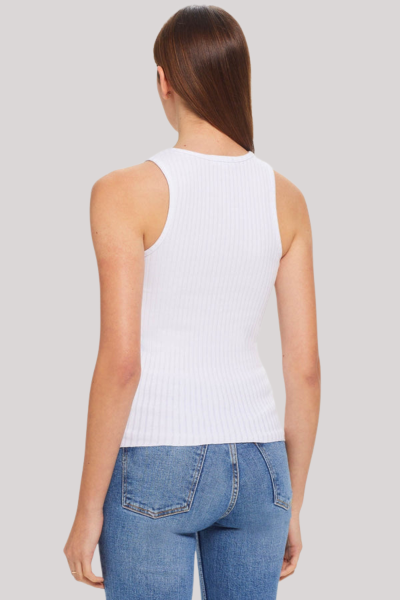 Goldie - Wide Rib Crew Tank - WHITE