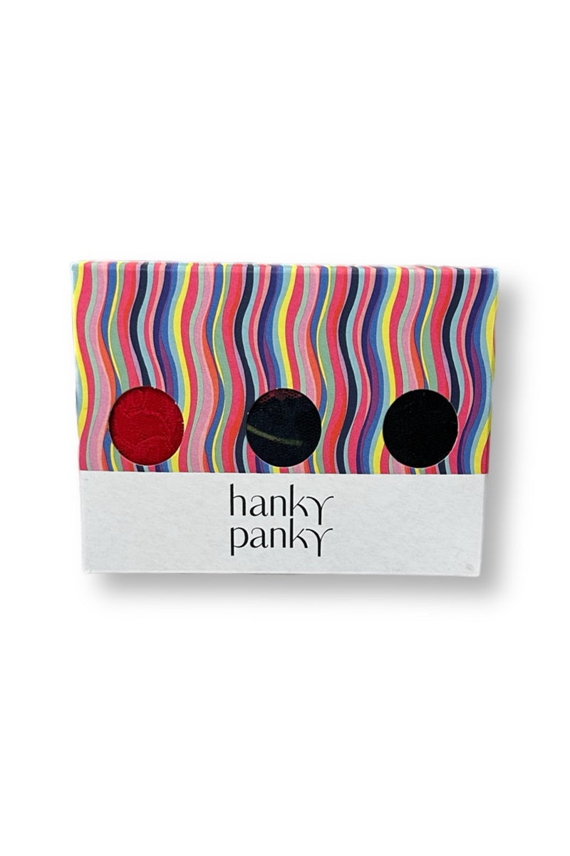 Hanky Panky - 3 Pack Original Rise Thongs - REDAMBLK