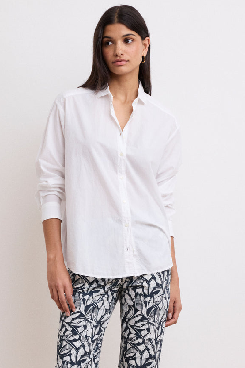 Hartford - Cotton Poplin Charlot Shirt - WHITE