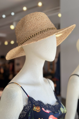 Hat Attack - Raffia Braid Continental Hat - NATGLDWB