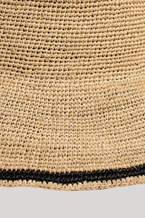 Hat Attack - Stripe Modern Crochet Bucket Hat - NATBLACK