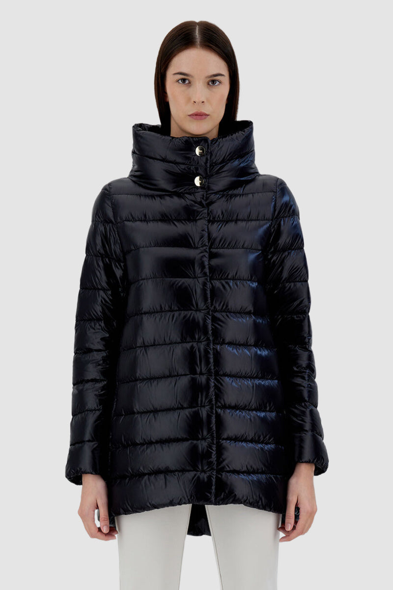 Herno A Line Jacket Herno Amelia Ultralight Nylon A-Line Puffer Jacket