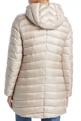 Herno - Chevron Hooded A Line Puffer Coat - ICE