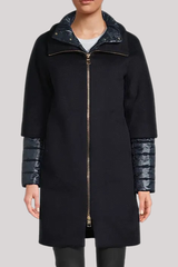 Herno - Coccoon Coat Luxury Wool Nylon Ultralight - NAVY