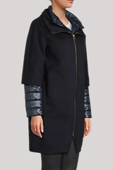 Herno - Coccoon Coat Luxury Wool Nylon Ultralight - NAVY