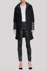 Herno - Coccoon Coat Luxury Wool Nylon Ultralight - NAVY