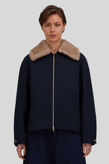 Herno - Ecowool Jacket With Mink-Effect Fur Detail - NEWBLU