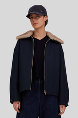 Herno - Ecowool Jacket With Mink-Effect Fur Detail - NEWBLU