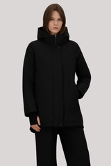Herno - Hooded A-Shape Jacket 2-Layer Windstopper - BLACK
