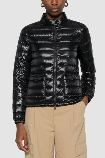ダウンジャケット・コート Herno Quilted Black Coat With High Collar Herno - Quilted Down Jacket