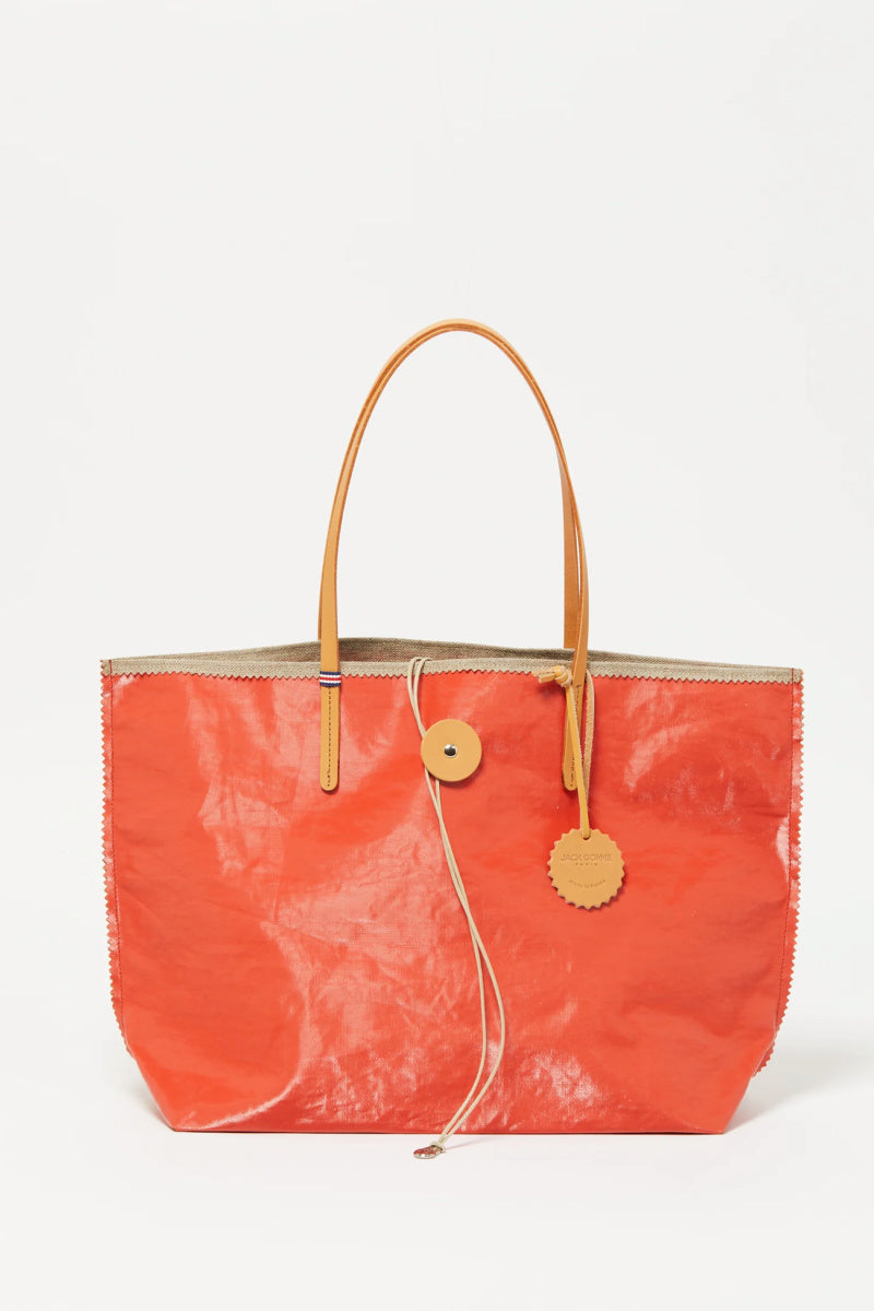 Jack Gomme - Bahia Linen Shopping Bag - TOMATO